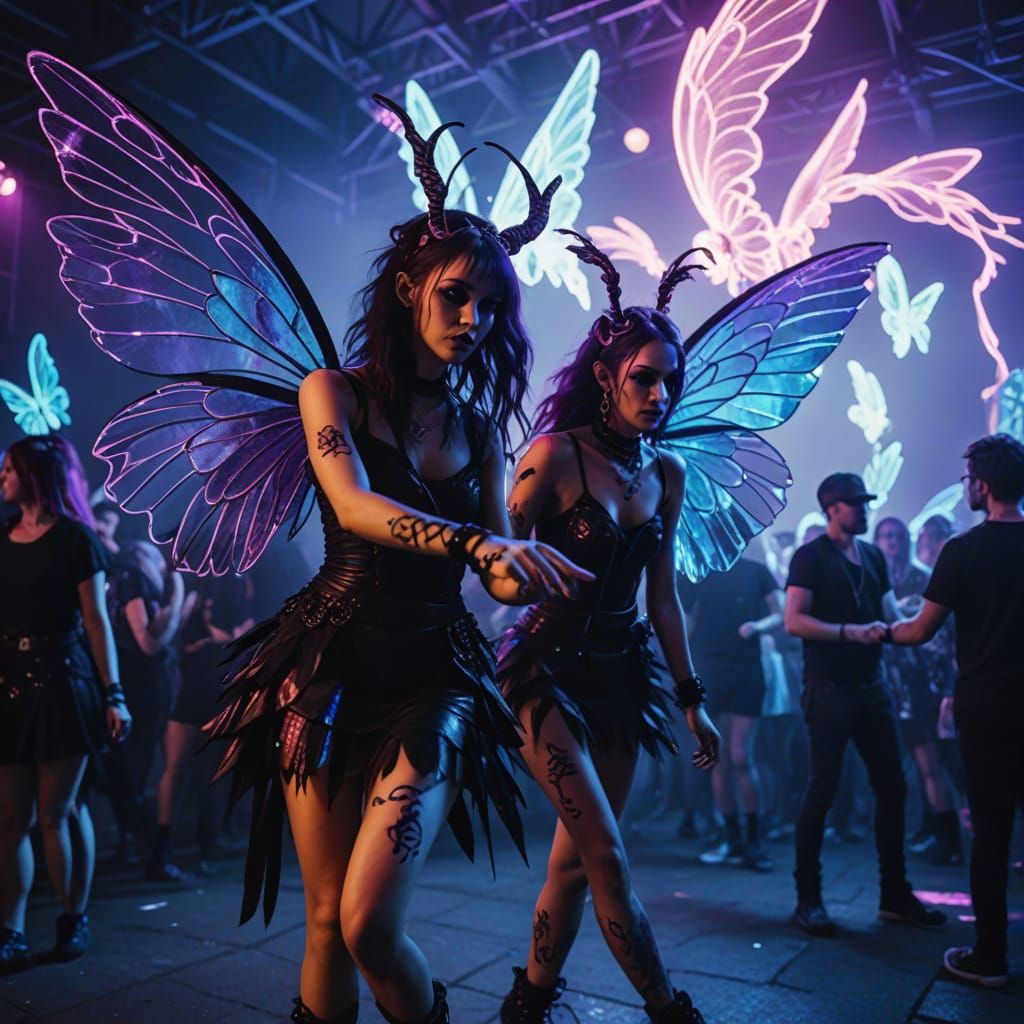 Neon Goth Fairies Dance at Electric Castle