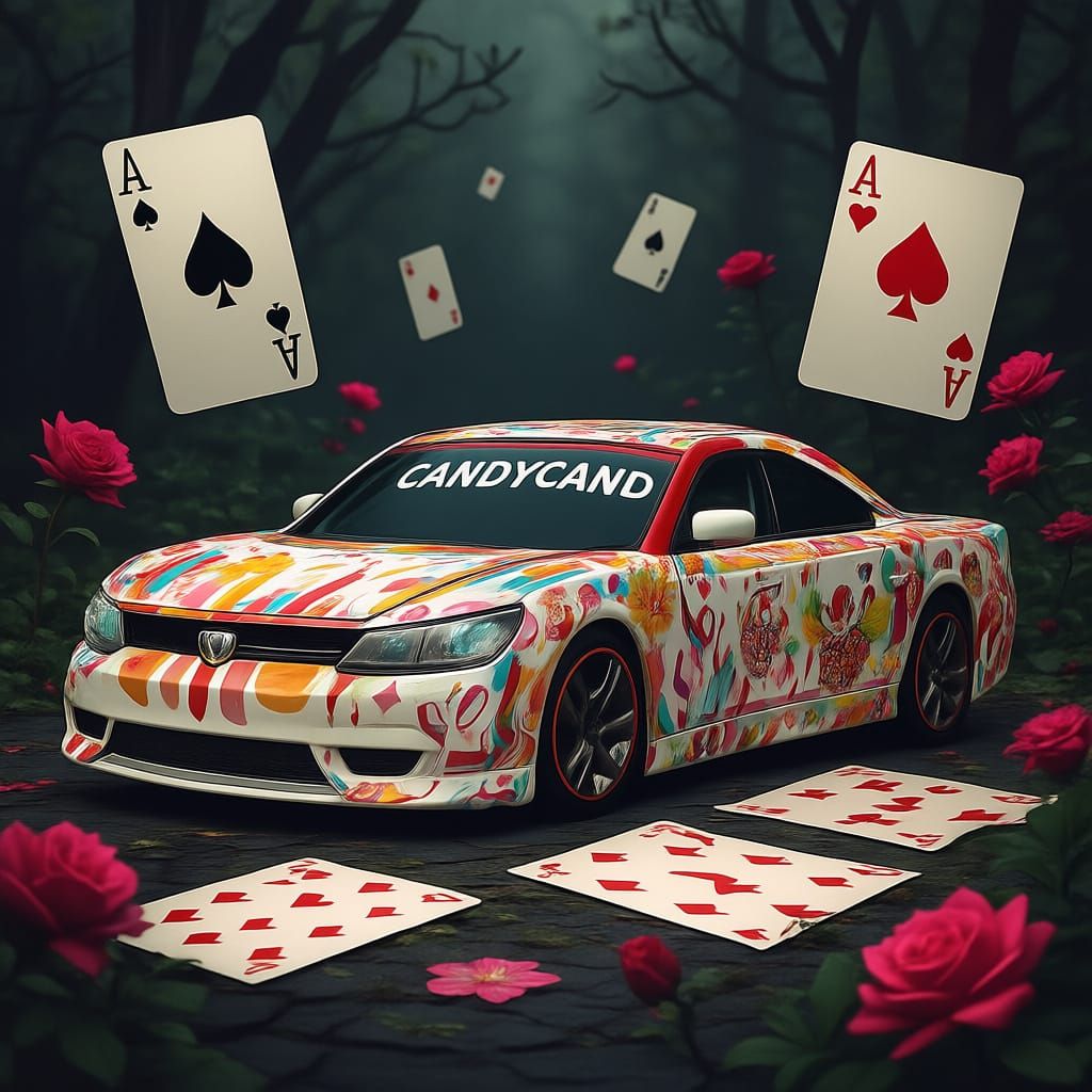 Dodge Charger Candyland Alice in Wonderland Dark Art