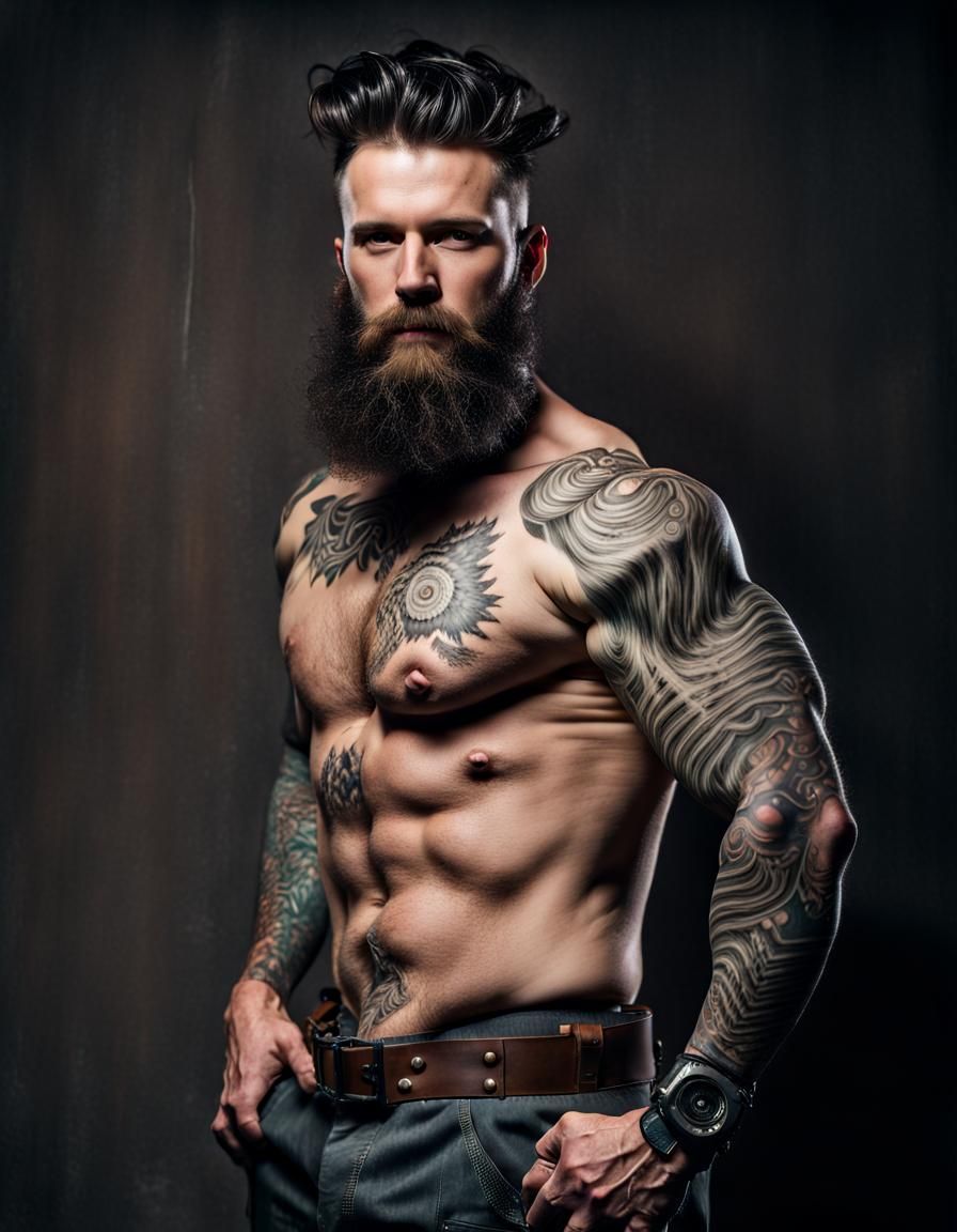 Cyberpunk Lumberjack with Cybernetic Implants