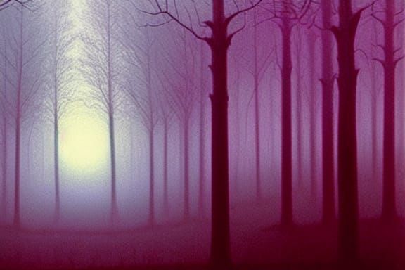 Eldritch Halloween Forest: Hyperdetailed Matte Painting