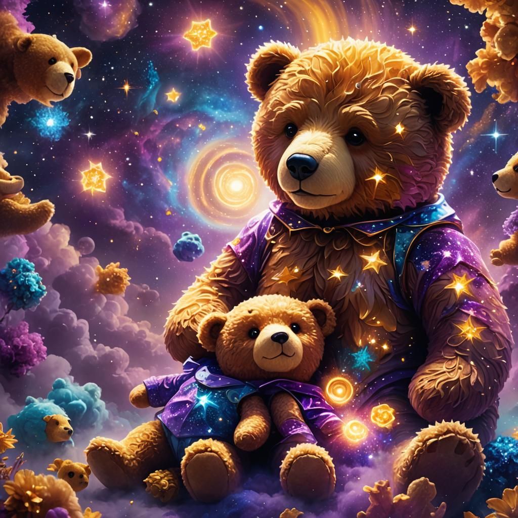 Astral Teddy Bears in Shimmering Stardust