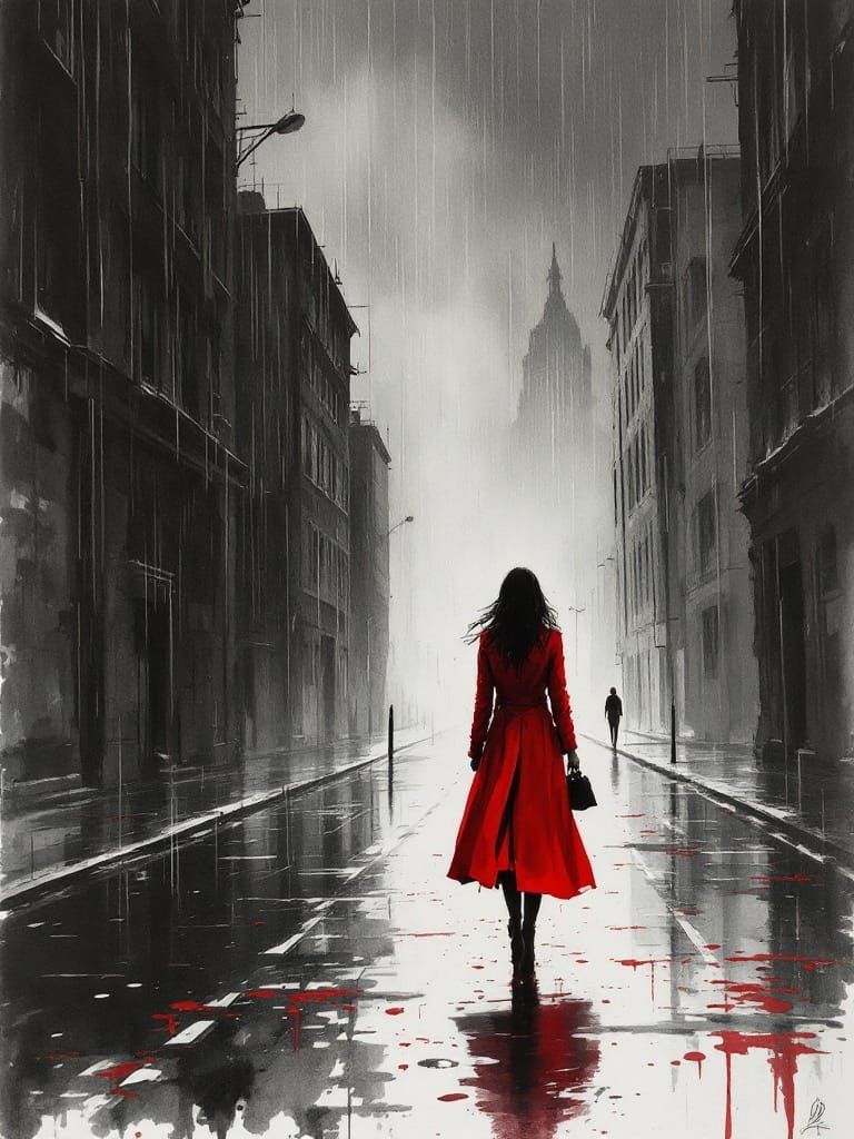 Surreal Cityscape Emerges from Rainy Silence