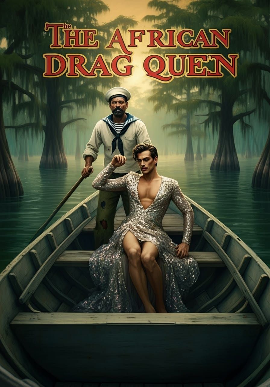 Dramatic Portrait of a Dapper Sailor in a Sparkling Gown