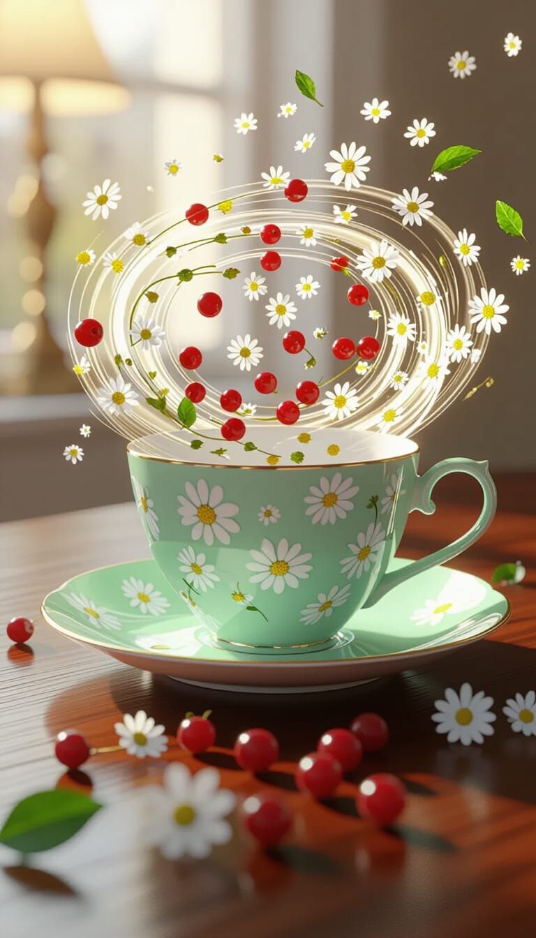 Porcelain Cup and Saucer Still Life Render
