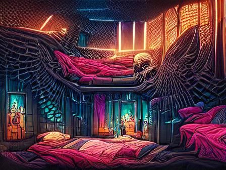 Angel of Death's Bedroom: Colorful Digital Art