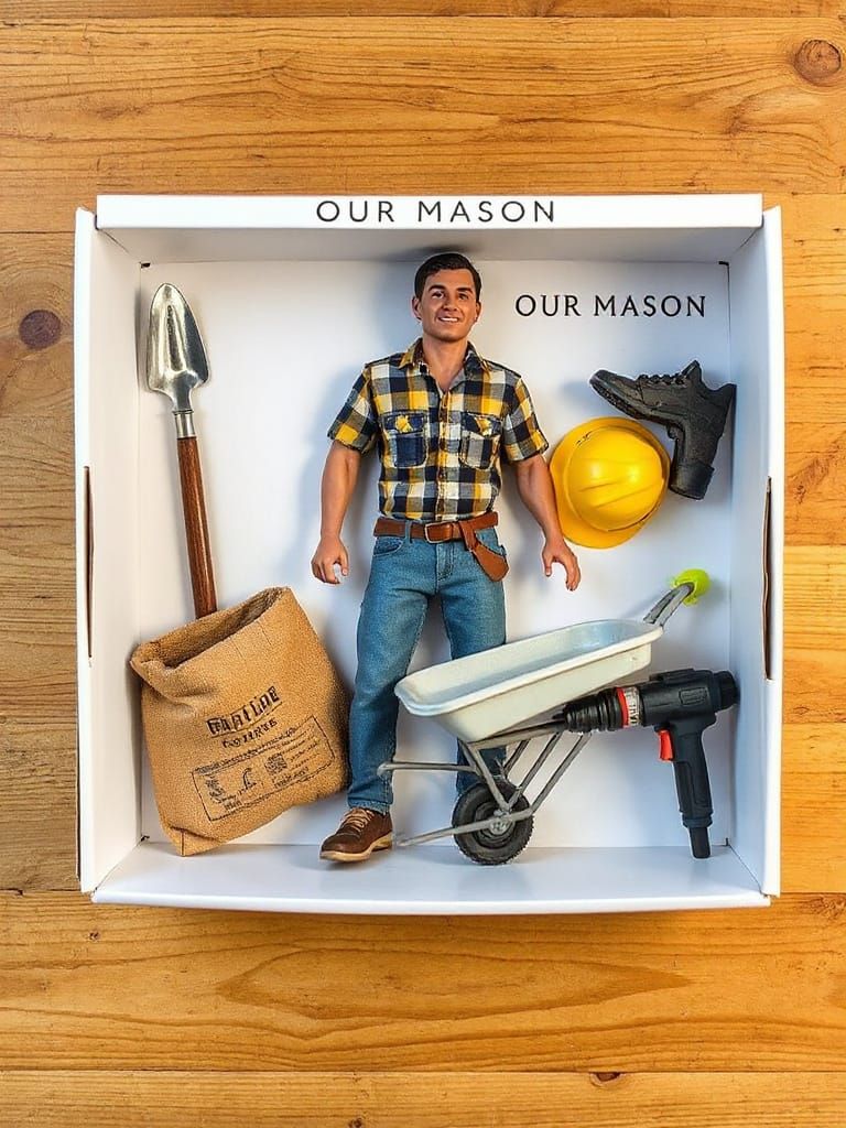 Hyper-Realistic Limited Edition Action Figure Box of a Brick...