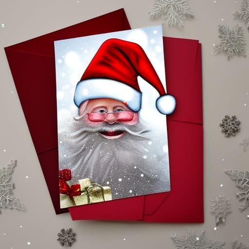 Detailed 3D Christmas Card with Santa Claus