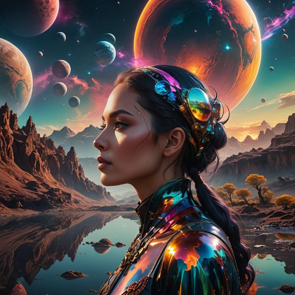 Woman on alien world