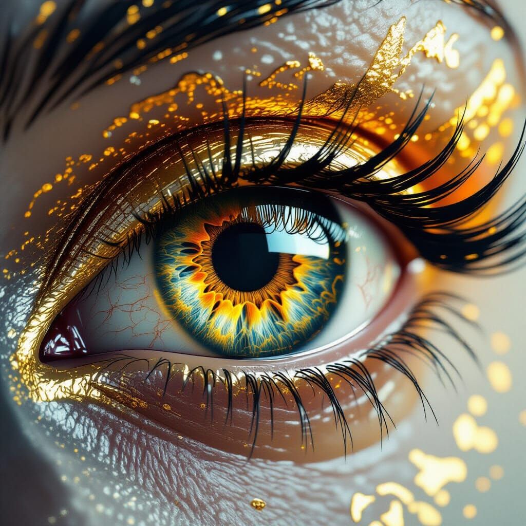Golden Eye Iris: Fantasy Concept Art in 8K
