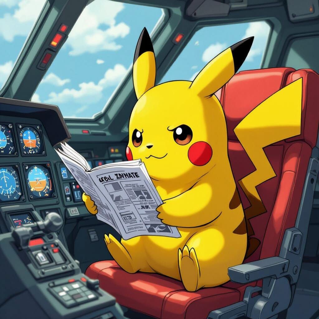 Pikachu Pilots X-15 With Upside-Down Manual