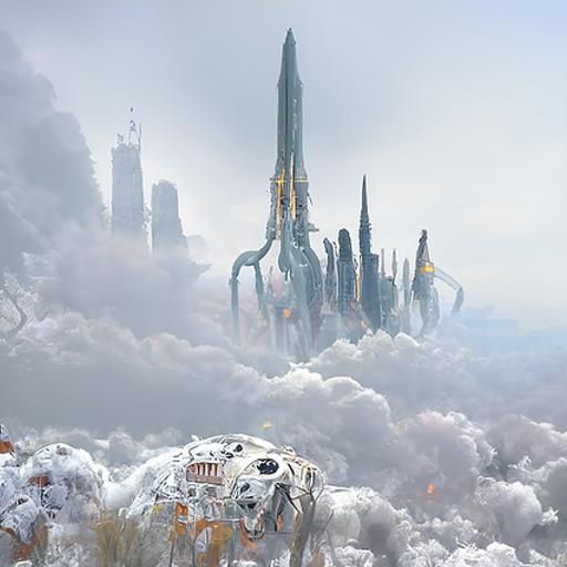 Machine Planet Concept Art in Hyperrealism Style