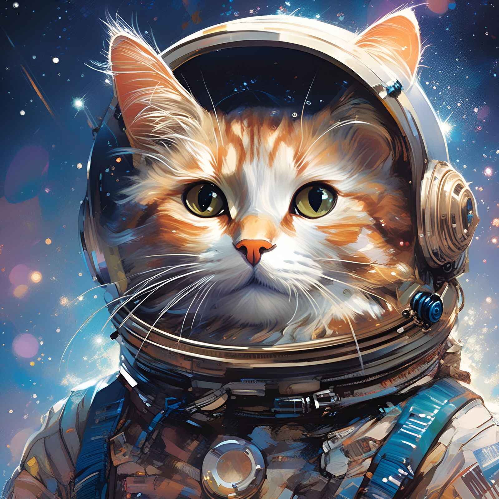 Adorable Cat Astronaut Portrait in Pixar Style