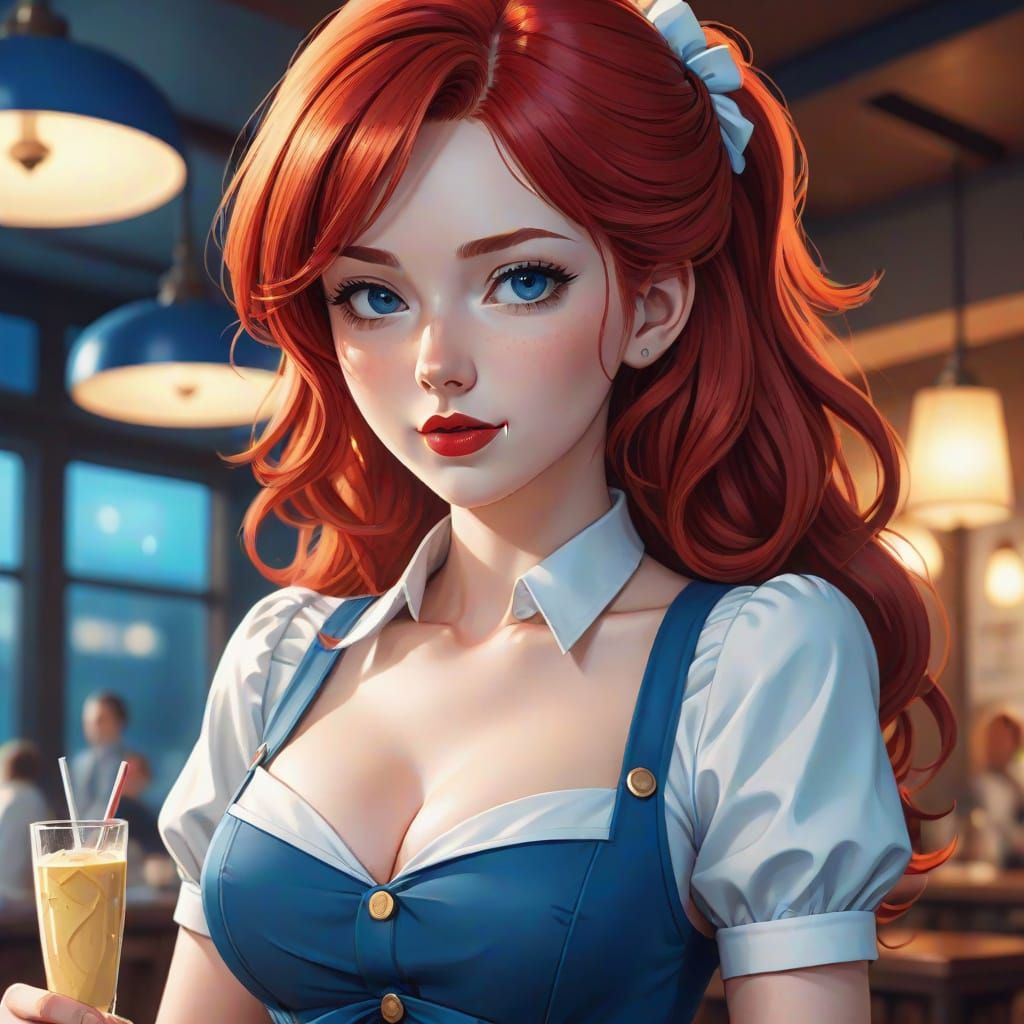 Red hair waitress