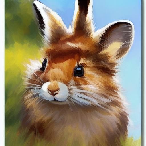 Cute Rabbit Sticker Artwork in Playful Style