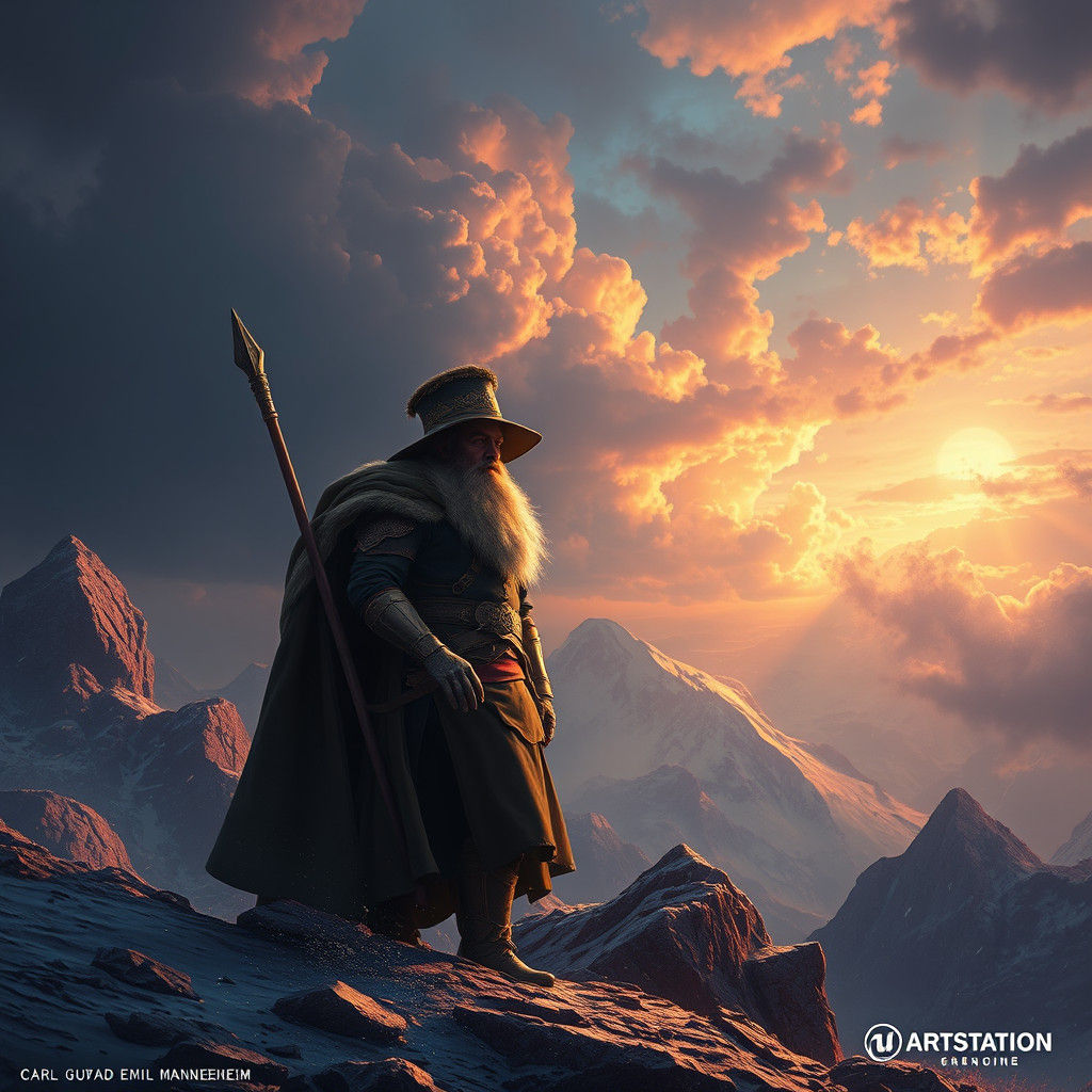 Detailed Matte Painting of Carl Gustav Emil Mannerheim