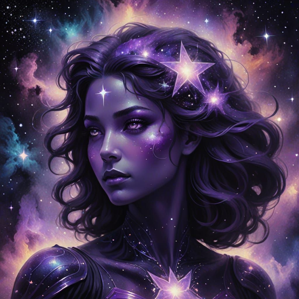 Nyx: Dark Goddess in a Cosmic Nebula