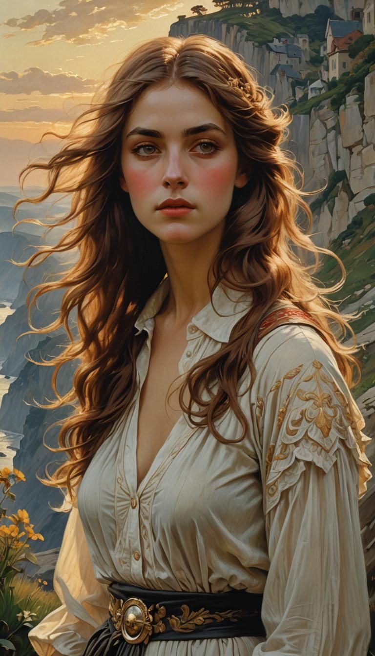 Mysterious Angel Portrait in Photorealistic Style