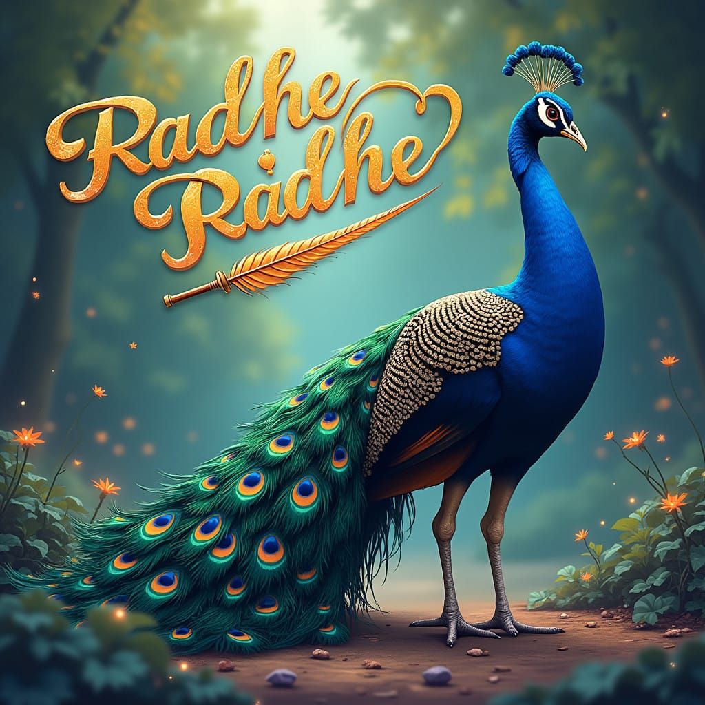 Regal Peacock Shines with Delicate Flute and Vibrant Iridesc...