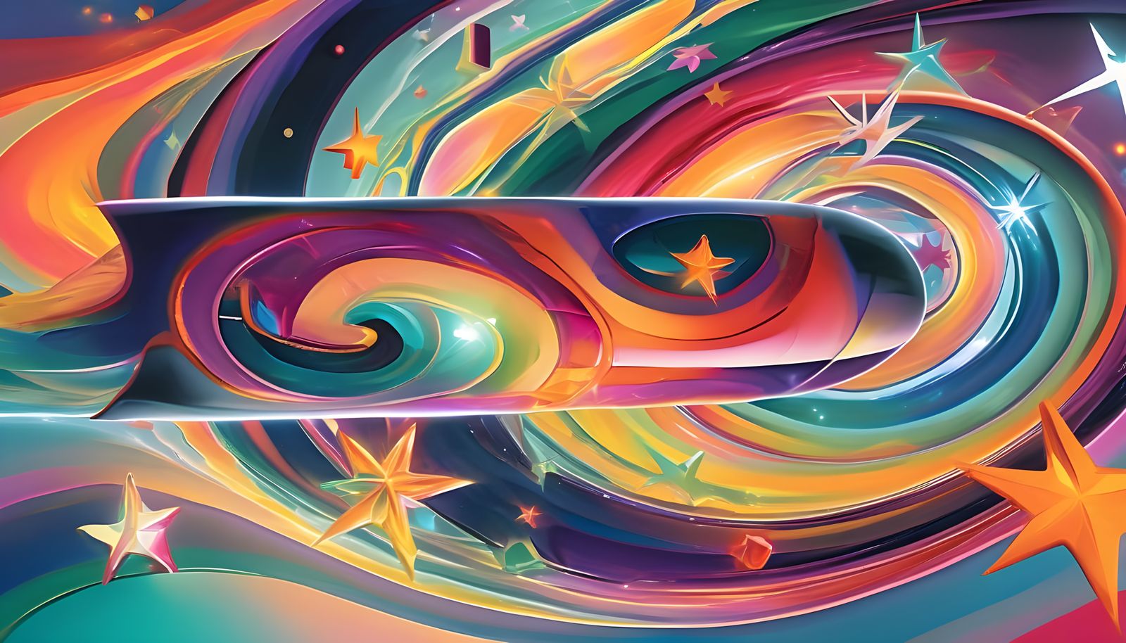 Surreal Starship Odyssey in Vibrant Oil Painting Style