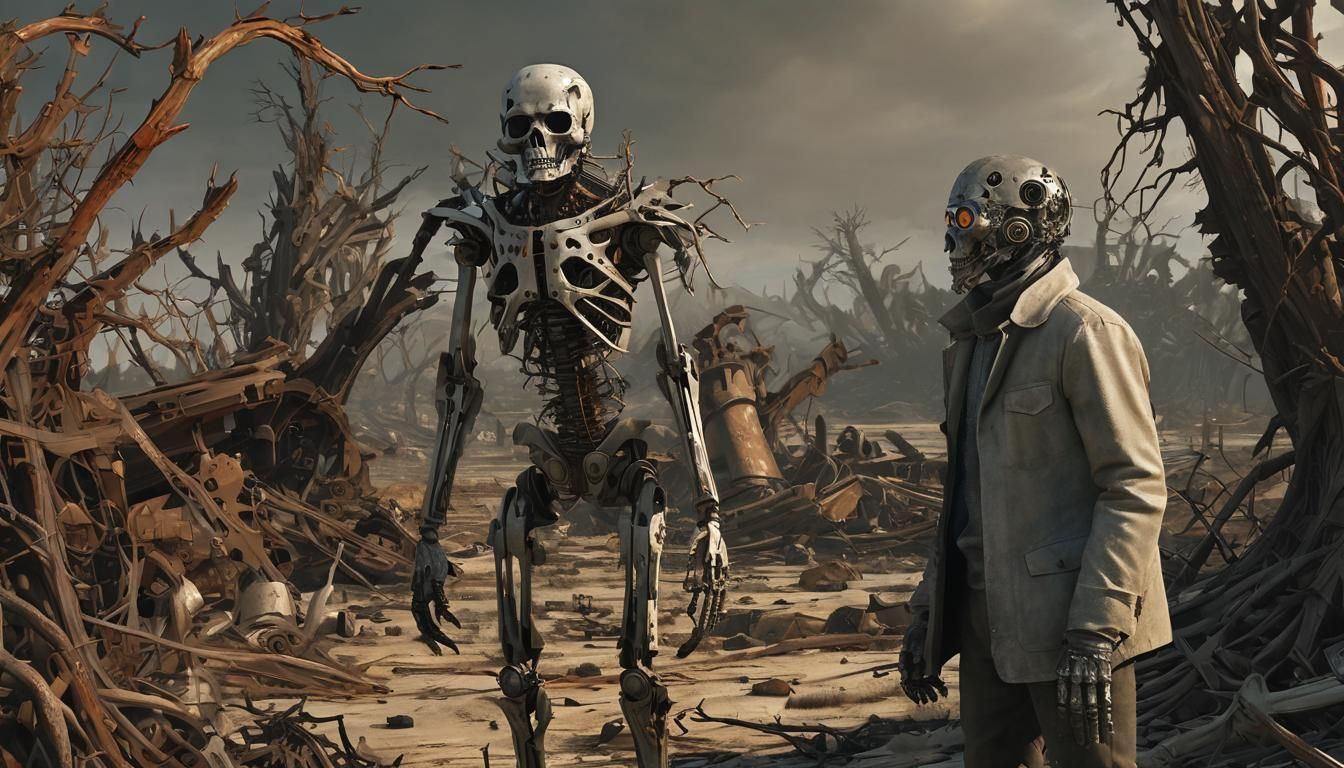Wasteland Android in Dystopian Style