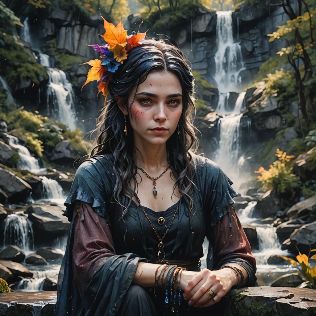 Mya at the waterfall