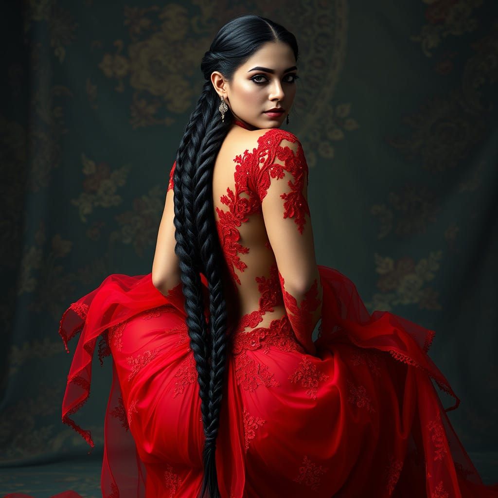 Ethereal Desi Gothic Vampire in Victorian Splendor