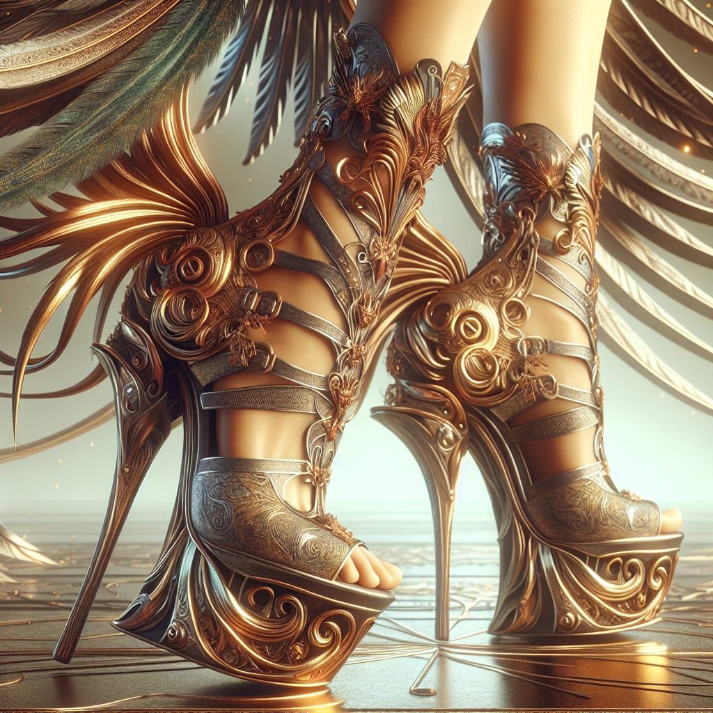 Gold Platform Heels