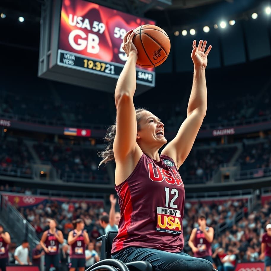 USA captain Becca Murray celebrates 59-52 win over GB Basket...