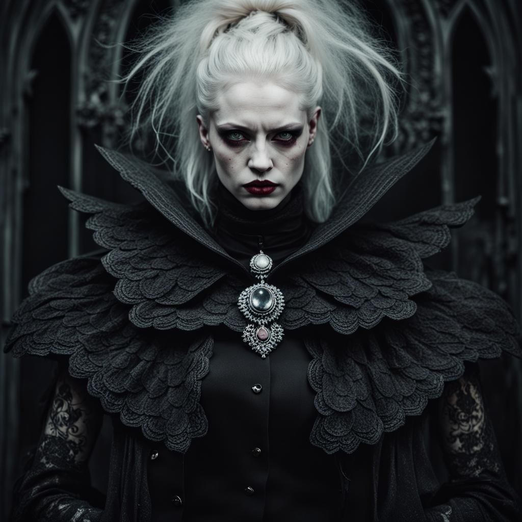 Albino Gothic Woman Portrait