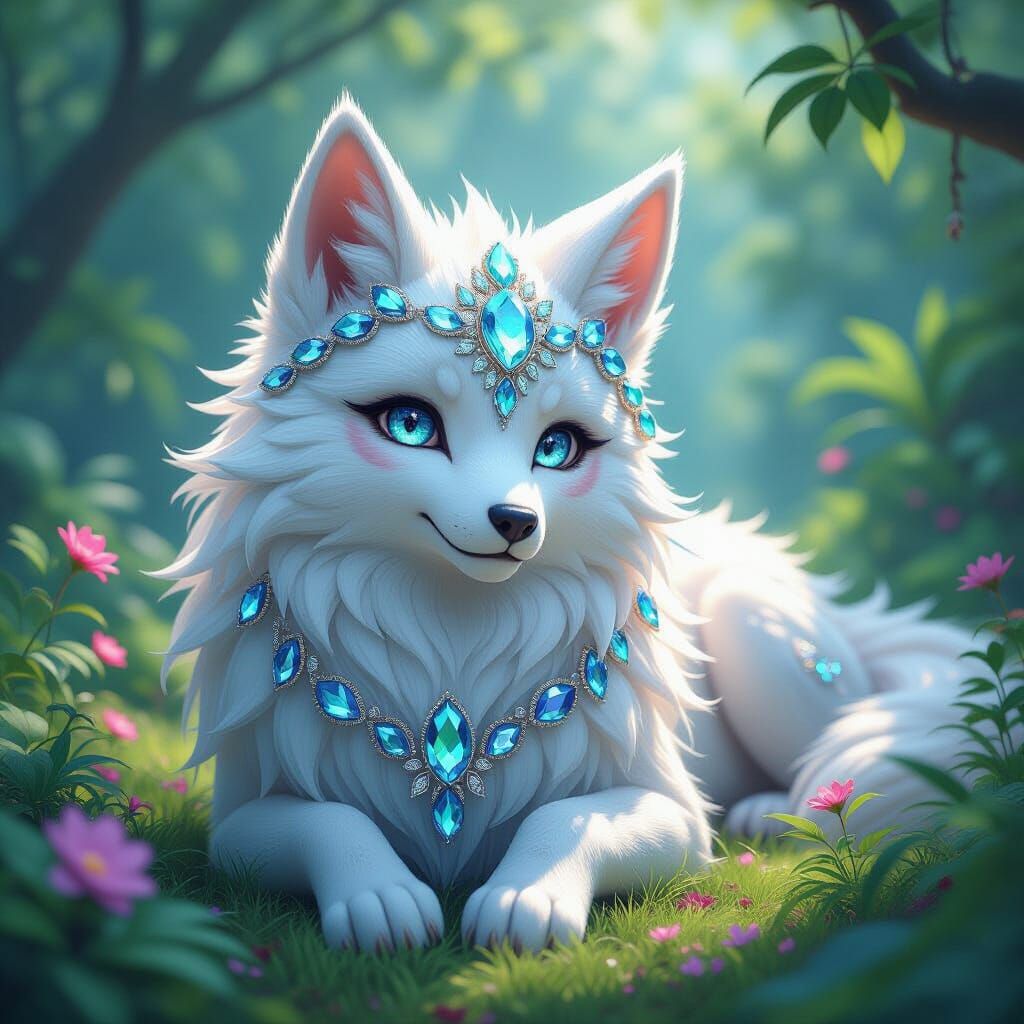 Gem Animals in Lush Environment, Anime 3D Art