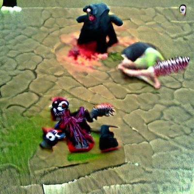 Dark Cultist Figure: A Macabre Death Scene