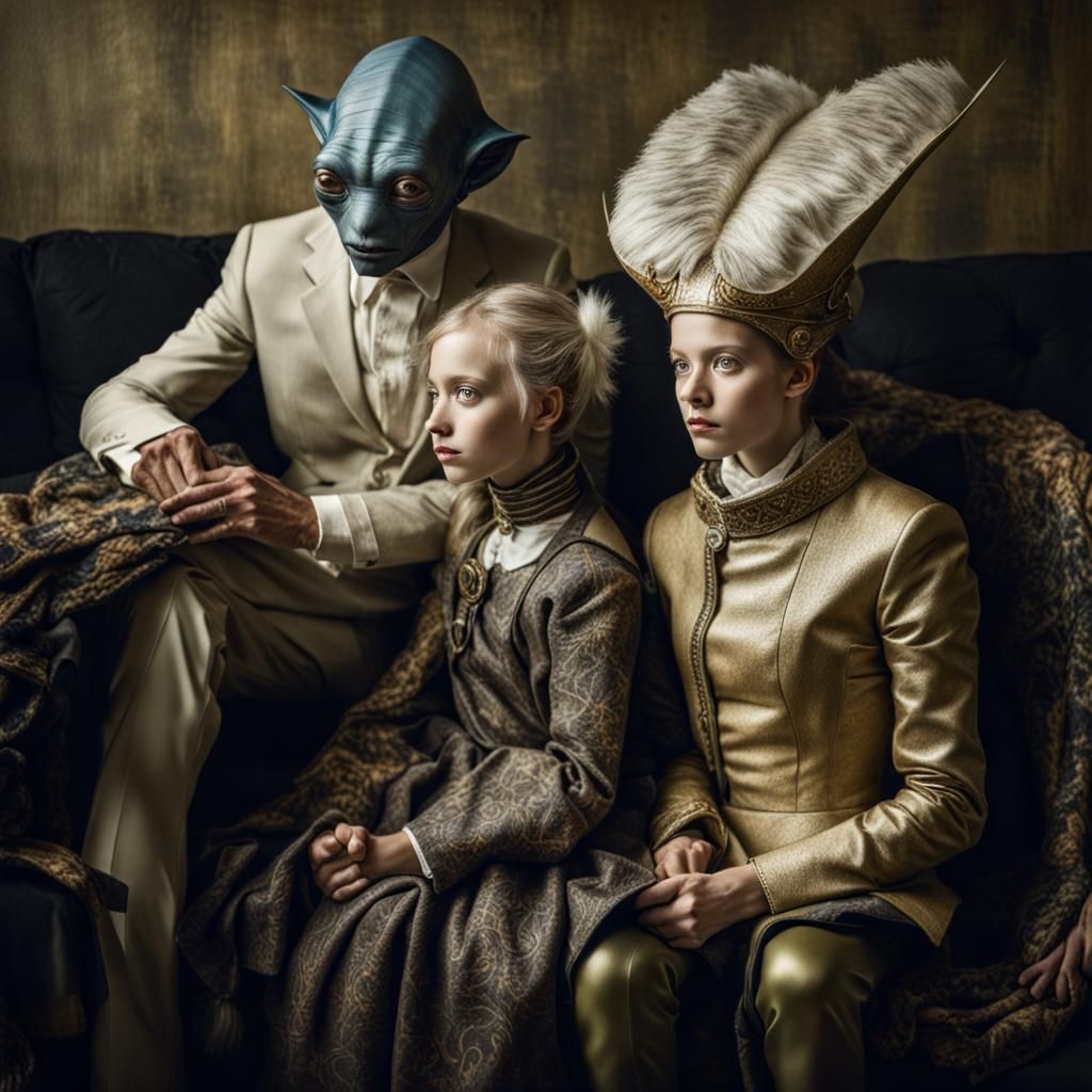 Surreal Alien Dinner Party: Extraterrestrial Celebration