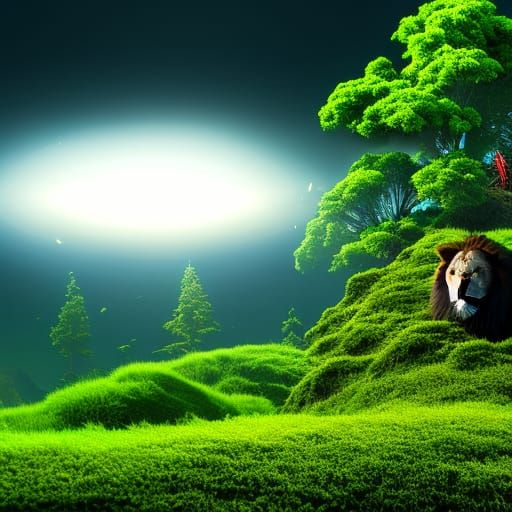 Lush Ganja Plant in Detailed Matte Painting