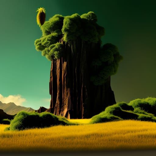 Rastafarian Ganja Plant in Detailed Matte Painting