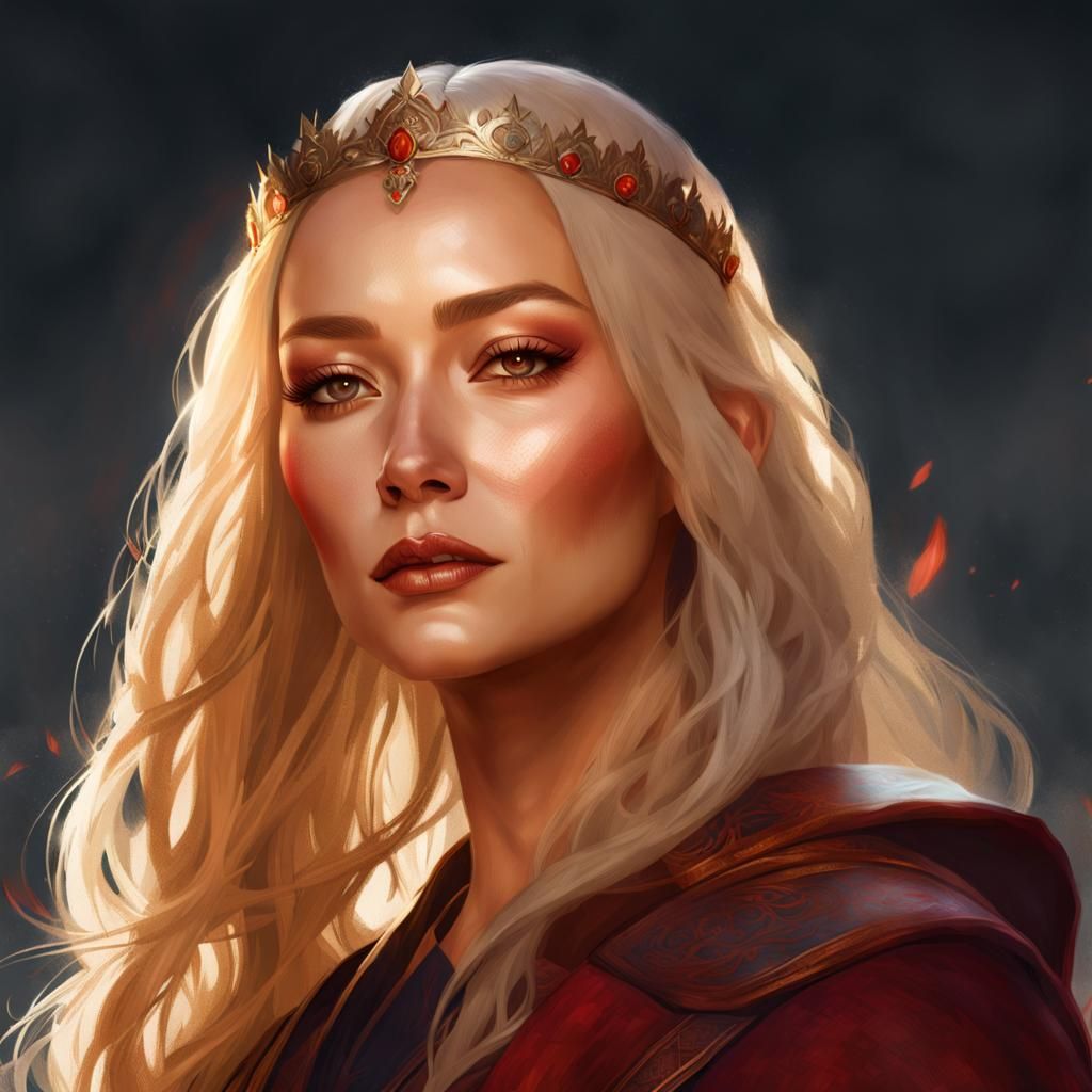 Regal Queen Portrait in Art Nouveau Style