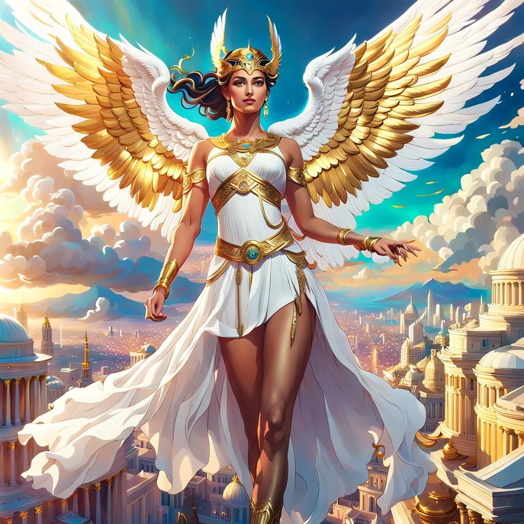 Goddess Athena Of The City Of Olympus