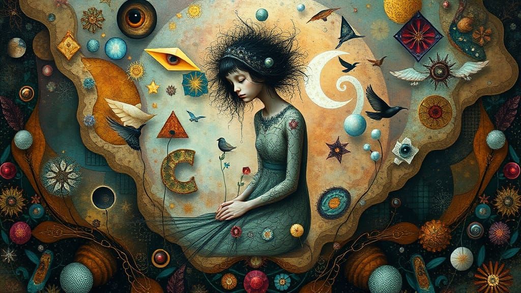 Surreal Figure Embodies Liminal Worldly Harmony