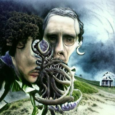 Dunwich Horror Reimagined in Tim Burton Style