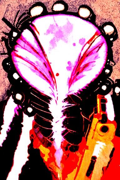 Bullet with Butterfly Wings in Biopunk Comic Art