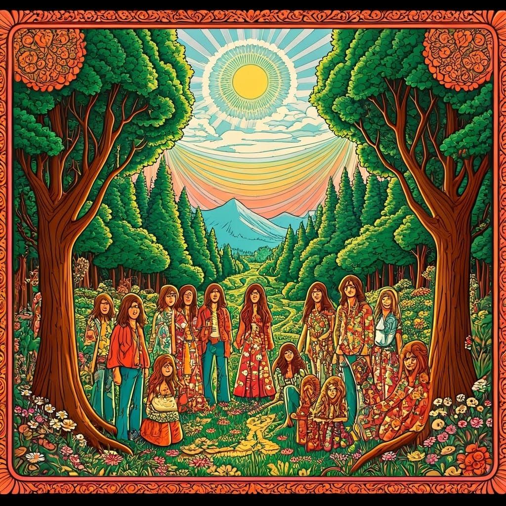 Colorful Hippie Paradise Inspired by 1960s Art Nouveau