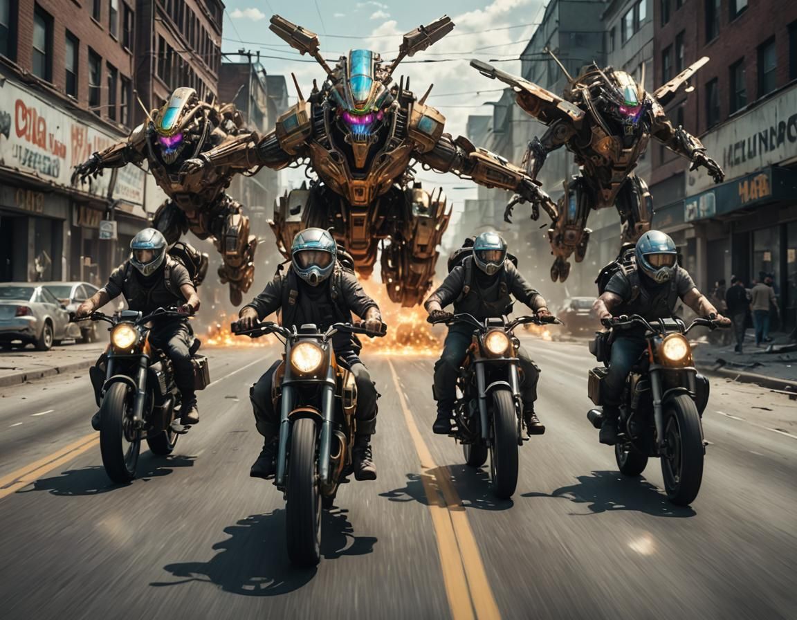 Biopunk Marauders on Hypercycles in Post-Apocalyptic Setting