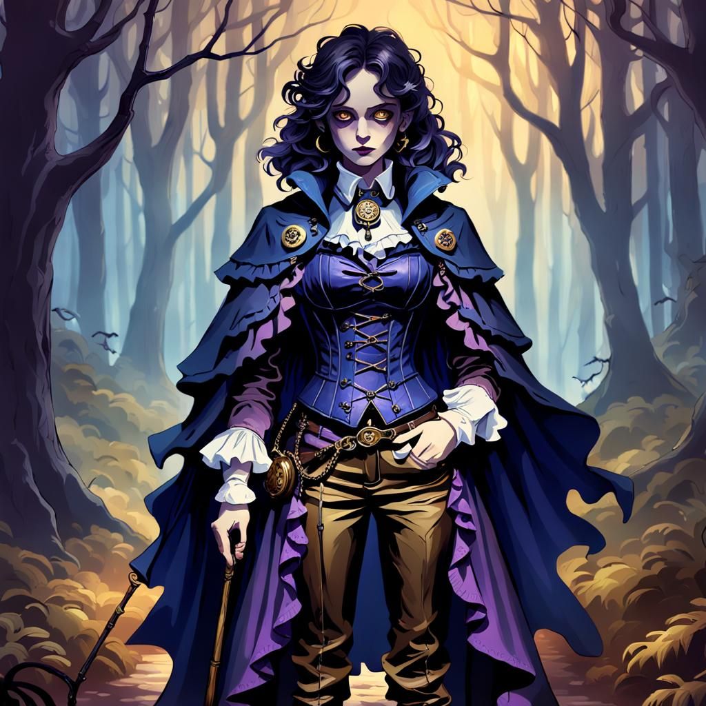 Mysterious Figure Emerges in Dark Academia Forest