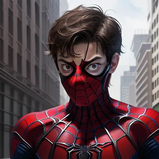 Peter Parker Holding the Spider-Man Mask