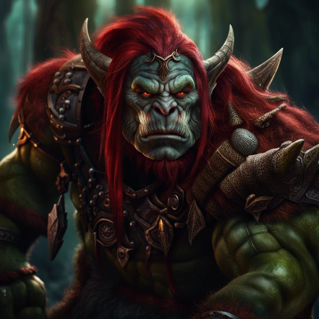 Warcraft Forest Troll Portrait in Detailed Matte Style