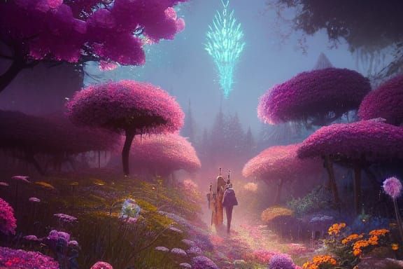 Crystallized Flower Garden: Fantasy Art