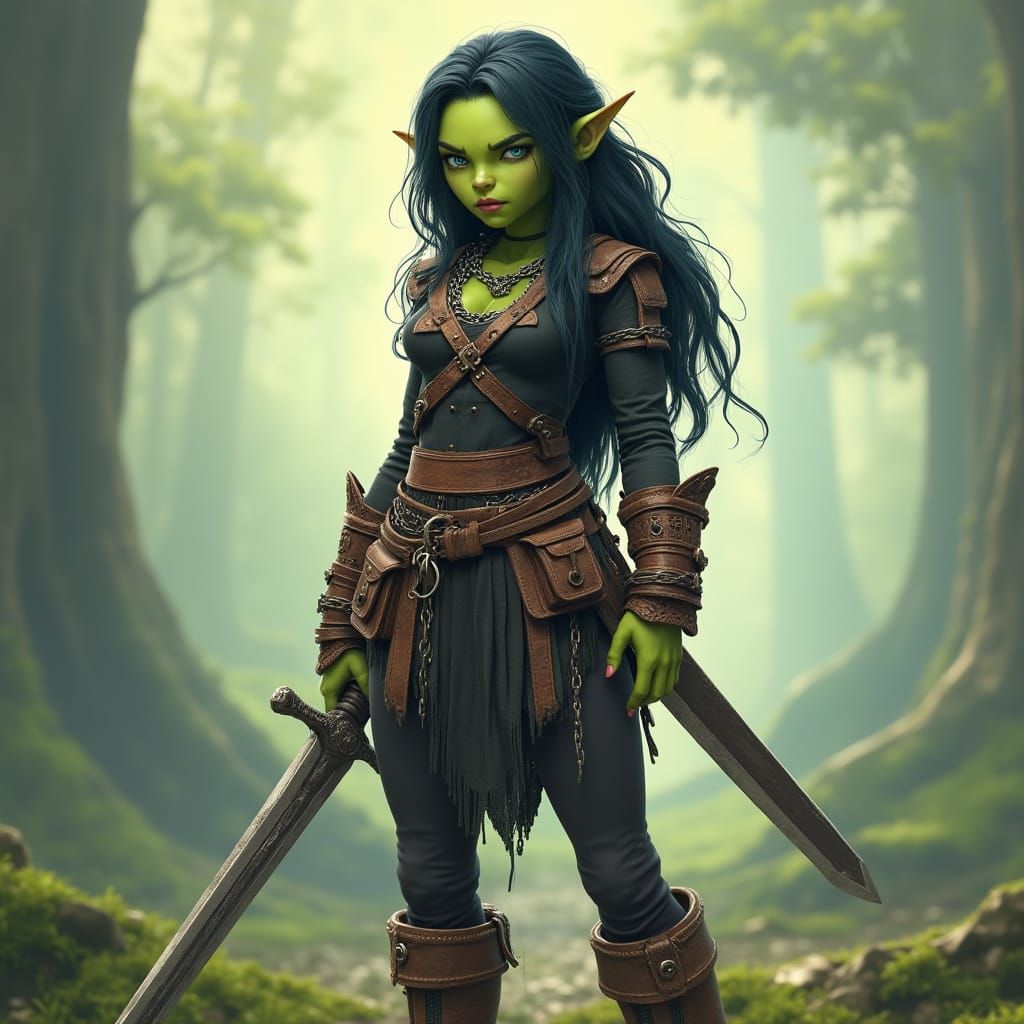 Orc Warrior in Cinematic Concept Art Style