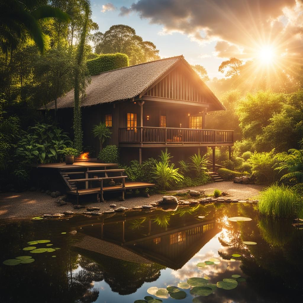 Rainforest Home with Sunrise and Fire Pit