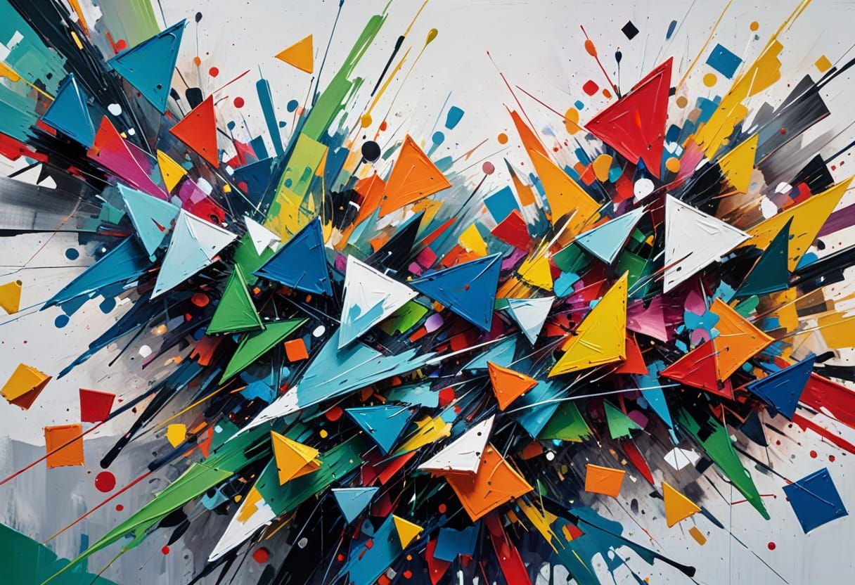 Vibrant Abstract Geometric Shapes in Dynamic Lighting