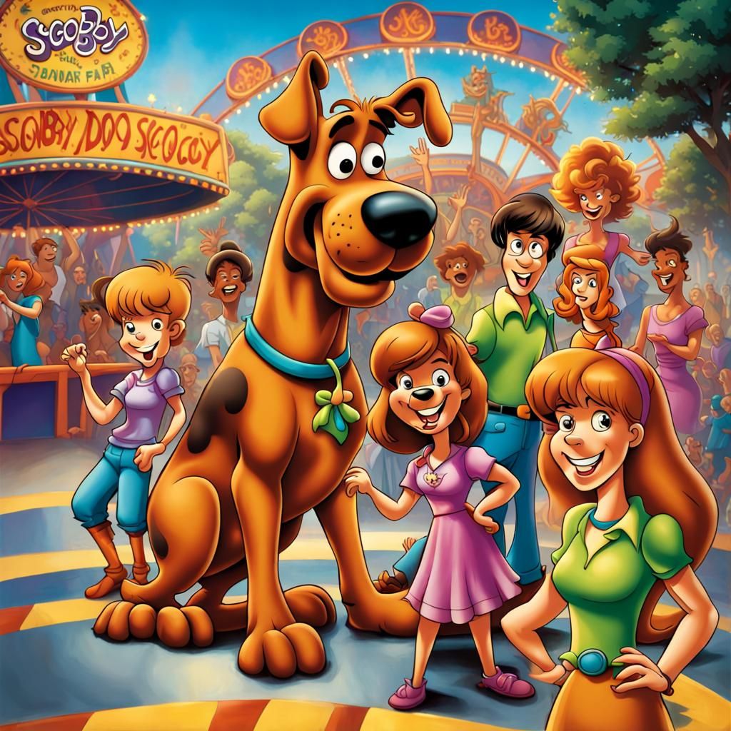 Scooby Doo and Gang at Cartoon Theme Park
