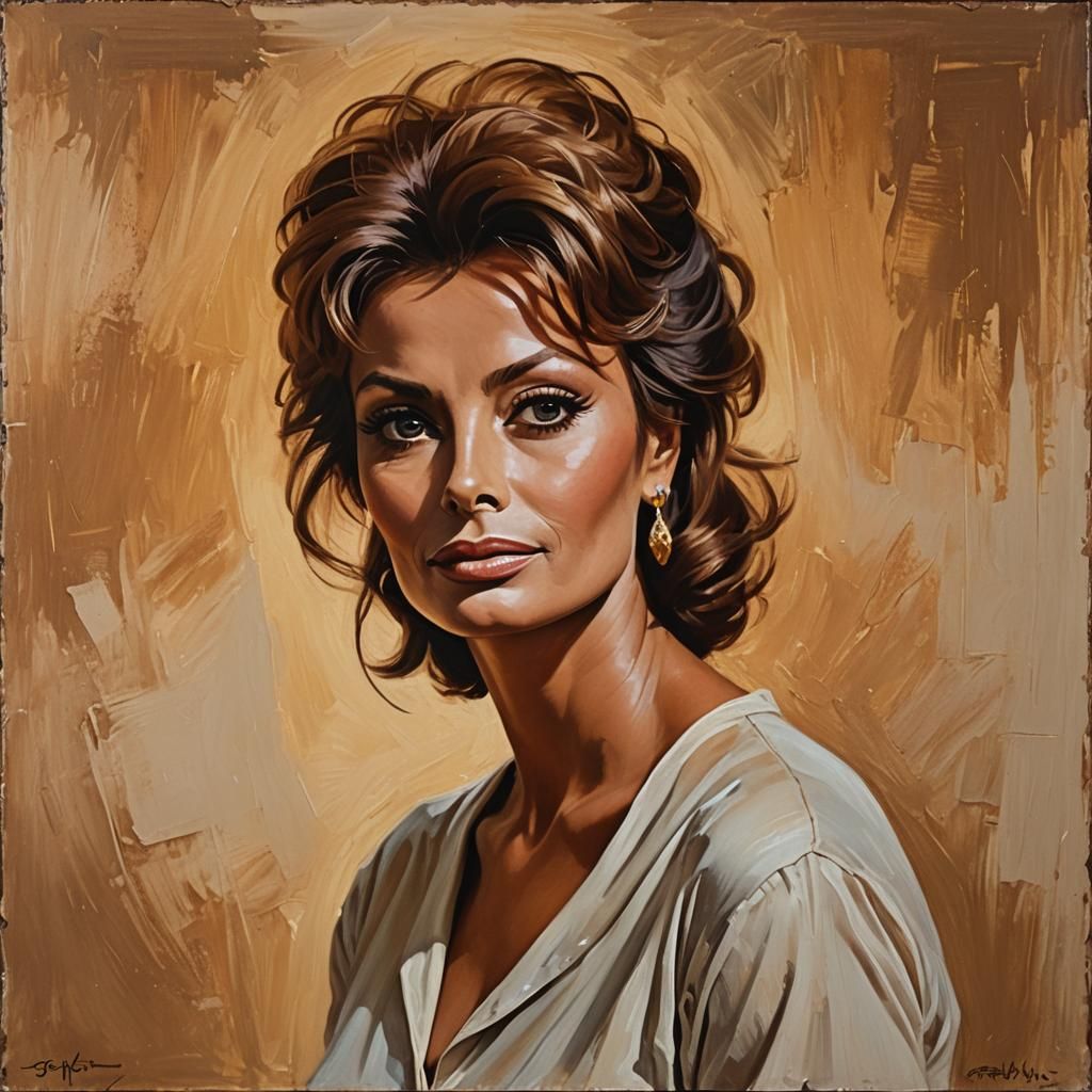 Sophia Loren Portrait in James Gurney Style